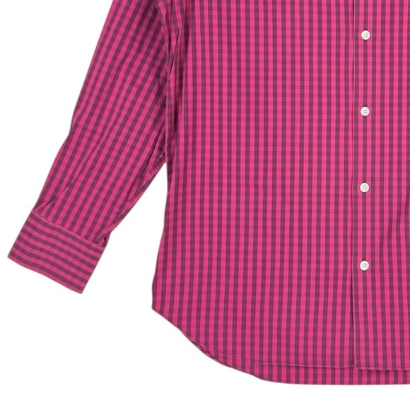 Bonobos Men Stretch Standard Fit Button-Down Pink/Grey Plaid Shirt Size 15.5 -34 - Picture 5 of 10